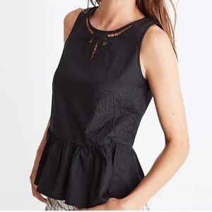 Madewell Black Peplum Blouse
